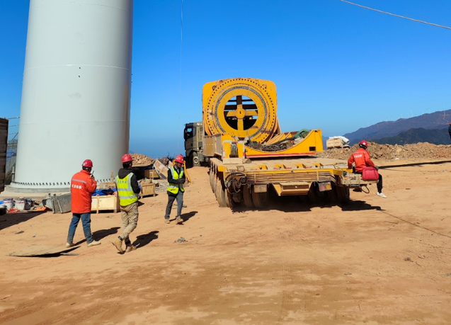 歐陽海風(fēng)電場二期項目風(fēng)機吊裝進入收尾階段