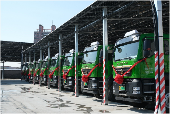 天津首個新能源渣土車“光儲充”一體化項目投用